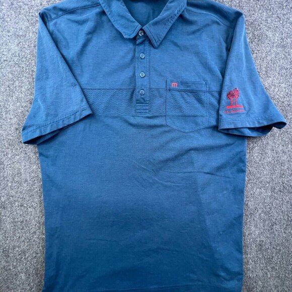 Travis Matthew Polo Large Short Sleeve Blue w Pocket HARMONY CLUB GOLFING - Picture 2 of 16